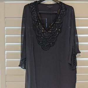 French Connection Navy Beaded Tunic